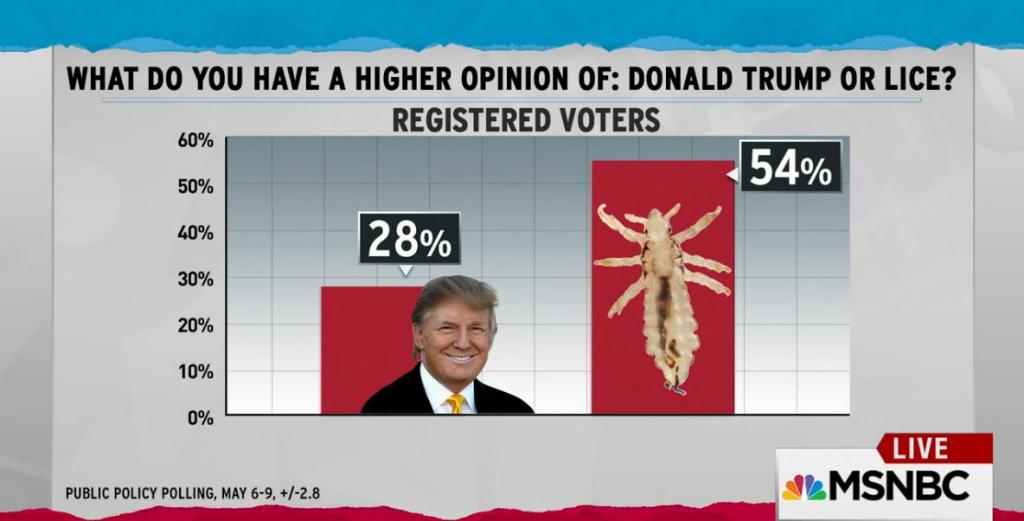 Trump less popular than lice